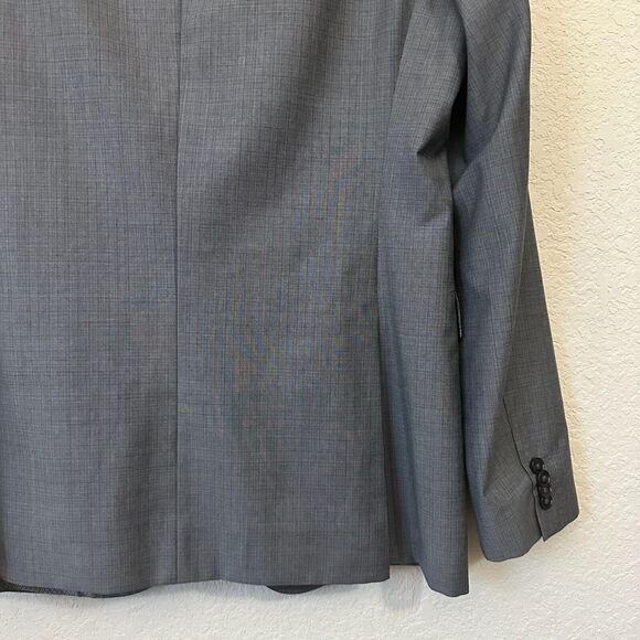 HUGO (HUGO BOSS Red Label) Virgin Wool Two-Button Blazer Sport Coat Grey - Picture 6 of 15
